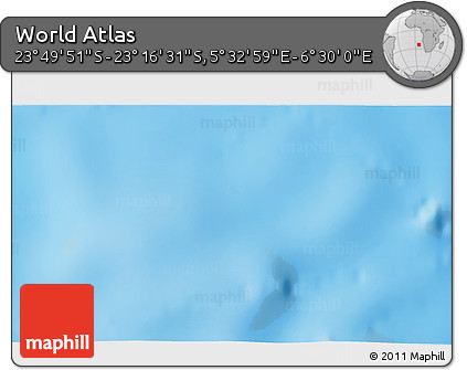 Physical 3D Map of the Area around 23° 33' 11" S, 6° 1' 30" E