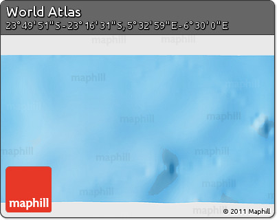 Physical 3D Map of the Area around 23° 33' 11" S, 6° 1' 30" E