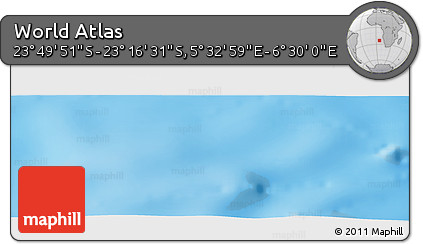 Physical Panoramic Map of the Area around 23° 33' 11" S, 6° 1' 30" E