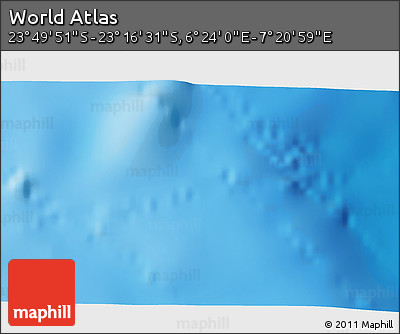 Physical 3D Map of the Area around 23° 33' 11" S, 6° 52' 30" E