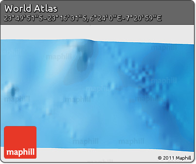 Physical 3D Map of the Area around 23° 33' 11" S, 6° 52' 30" E