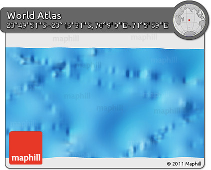 Physical 3D Map of the Area around 23° 33' 11" S, 70° 37' 30" E