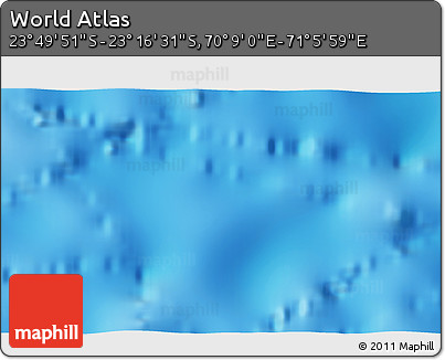 Physical 3D Map of the Area around 23° 33' 11" S, 70° 37' 30" E