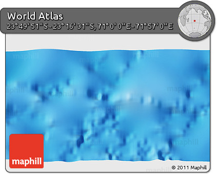 Physical 3D Map of the Area around 23° 33' 11" S, 71° 28' 29" E