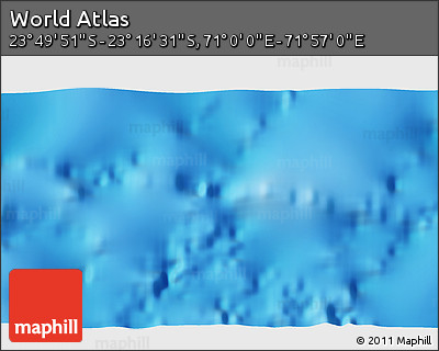 Physical 3D Map of the Area around 23° 33' 11" S, 71° 28' 29" E