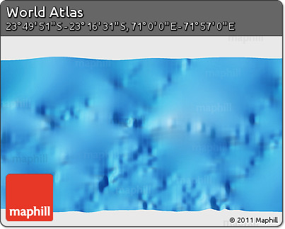 Physical 3D Map of the Area around 23° 33' 11" S, 71° 28' 29" E