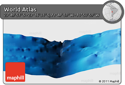 Physical Panoramic Map of the Area around 23° 33' 11" S, 71° 19' 29" W
