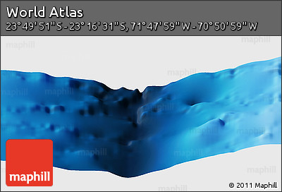 Physical Panoramic Map of the Area around 23° 33' 11" S, 71° 19' 29" W