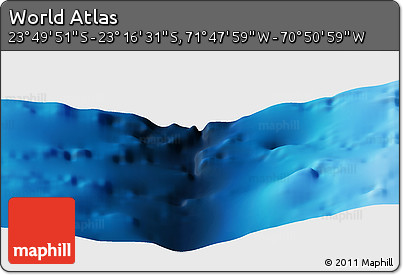 Physical Panoramic Map of the Area around 23° 33' 11" S, 71° 19' 29" W