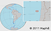 Gray Location Map of the area around 23° 33' 11" S, 72° 10' 30" W