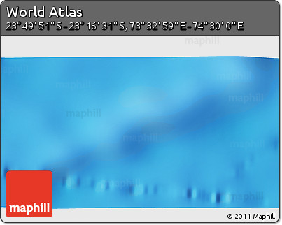 Physical 3D Map of the Area around 23° 33' 11" S, 74° 1' 30" E