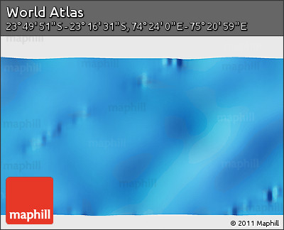 Physical 3D Map of the Area around 23° 33' 11" S, 74° 52' 30" E