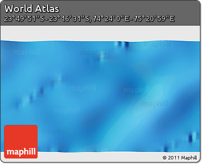 Physical 3D Map of the Area around 23° 33' 11" S, 74° 52' 30" E