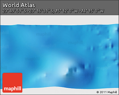 Physical 3D Map of the Area around 23° 33' 11" S, 74° 43' 29" W