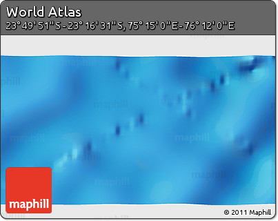 Physical 3D Map of the Area around 23° 33' 11" S, 75° 43' 29" E