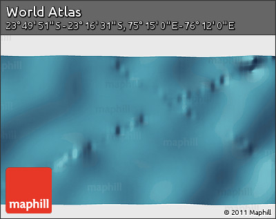 Satellite 3D Map of the Area around 23° 33' 11" S, 75° 43' 29" E