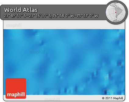 Physical 3D Map of the Area around 23° 33' 11" S, 76° 25' 30" W