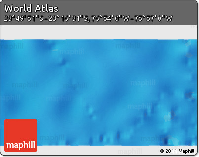 Physical 3D Map of the Area around 23° 33' 11" S, 76° 25' 30" W