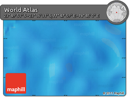 Physical Map of the Area around 23° 33' 11" S, 78° 16' 30" E