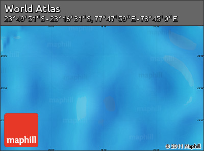 Physical Map of the Area around 23° 33' 11" S, 78° 16' 30" E