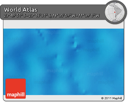 Physical 3D Map of the Area around 23° 33' 11" S, 78° 7' 30" W