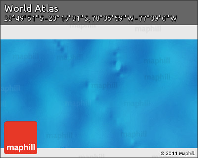 Physical 3D Map of the Area around 23° 33' 11" S, 78° 7' 30" W