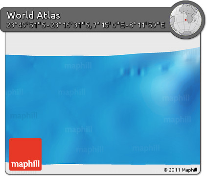 Physical 3D Map of the Area around 23° 33' 11" S, 7° 43' 29" E