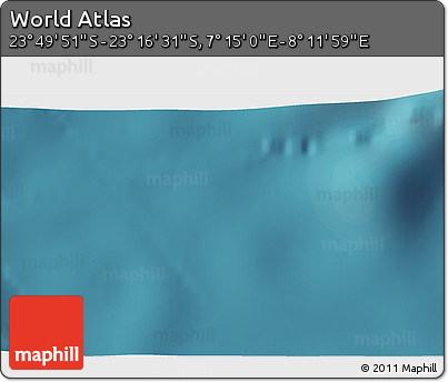Satellite 3D Map of the Area around 23° 33' 11" S, 7° 43' 29" E