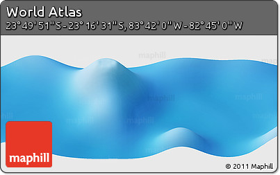 Physical Panoramic Map of the Area around 23° 33' 11" S, 83° 13' 29" W