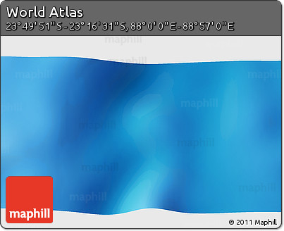 Physical 3D Map of the Area around 23° 33' 11" S, 88° 28' 29" E