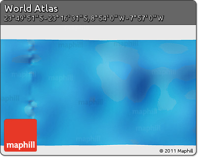 Physical 3D Map of the Area around 23° 33' 11" S, 8° 25' 30" W