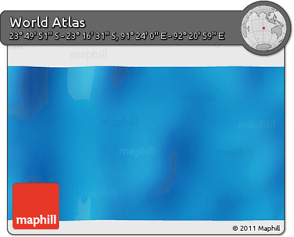 Physical 3D Map of the Area around 23° 33' 11" S, 91° 52' 30" E