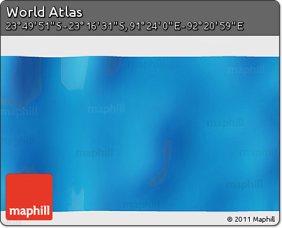 Physical 3D Map of the Area around 23° 33' 11" S, 91° 52' 30" E