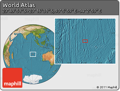Satellite Location Map of the Area around 23° 33' 11" S, 93° 34' 29" E
