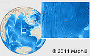 Shaded Relief Location Map of the area around 23° 33' 11" S, 94° 25' 30" E