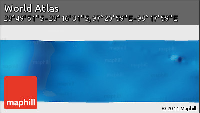 Physical Panoramic Map of the Area around 23° 33' 11" S, 97° 49' 29" E