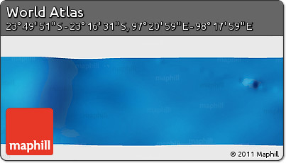 Physical Panoramic Map of the Area around 23° 33' 11" S, 97° 49' 29" E