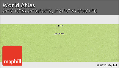 Physical Panoramic Map of the Area around 24° 22' 49" N, 0° 4' 30" E