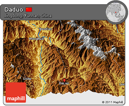 Physical Panoramic Map of Daduo