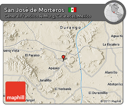 Shaded Relief 3D Map of San José De Morteros