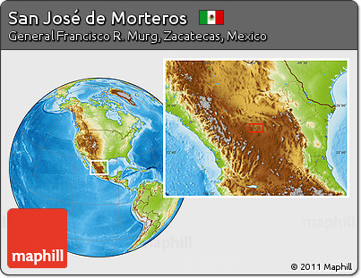Physical Location Map of San José De Morteros