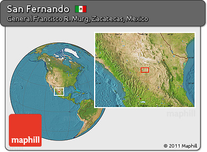 Satellite Location Map of San Fernando