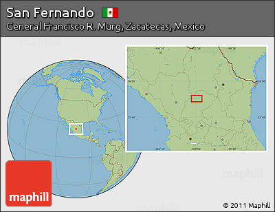 Savanna Style Location Map of San Fernando