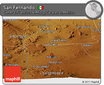 Physical Panoramic Map of San Fernando