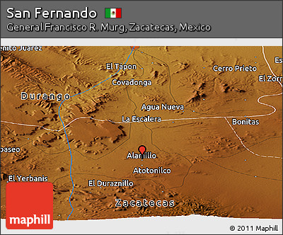 Physical Panoramic Map of San Fernando