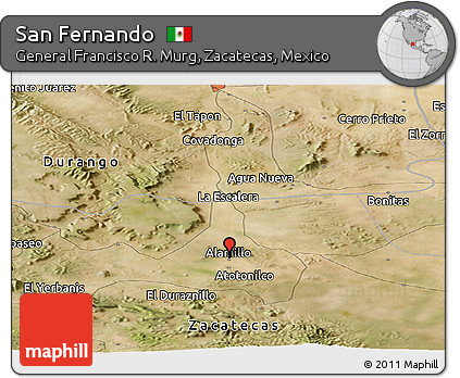 Satellite Panoramic Map of San Fernando
