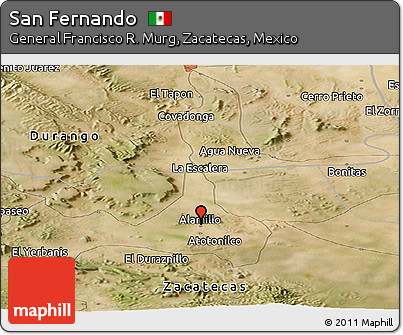 Satellite Panoramic Map of San Fernando