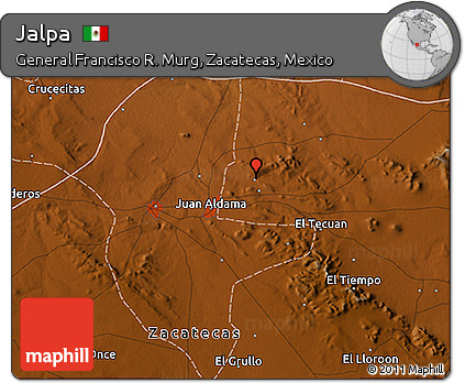 Physical 3D Map of Jalpa