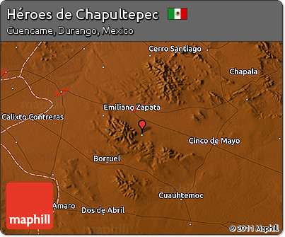 Physical 3D Map of Héroes De Chapultepec