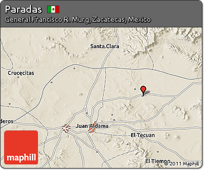 Shaded Relief 3D Map of Paradas